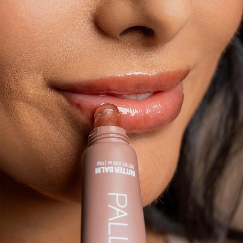 Palladio Butter Balm - Hydrating Lip Balm with Sheer Tint, Aloe, Peptides, Shea Butter, and Vegan Formulation for Instant Moisture, Shine, and Soothing Lip Care, Caramel Glazed - Image 5