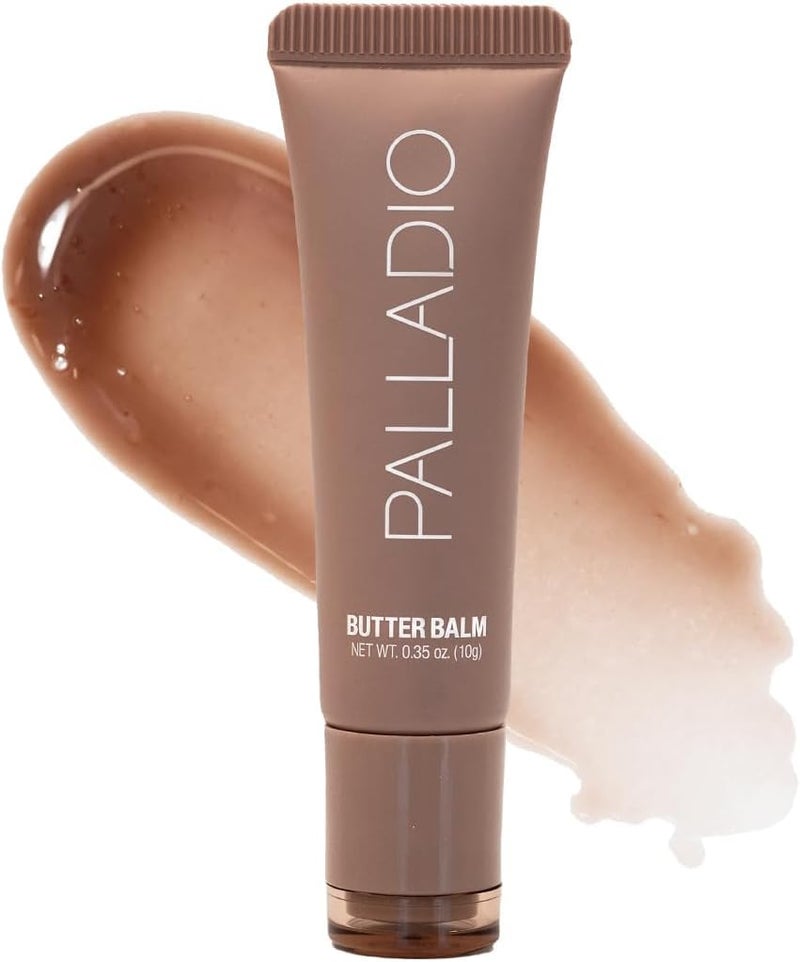 Palladio Butter Balm - Hydrating Lip Balm with Sheer Tint, Aloe, Peptides, Shea Butter, and Vegan Formulation for Instant Moisture, Shine, and Soothing Lip Care, Caramel Glazed - Image 1
