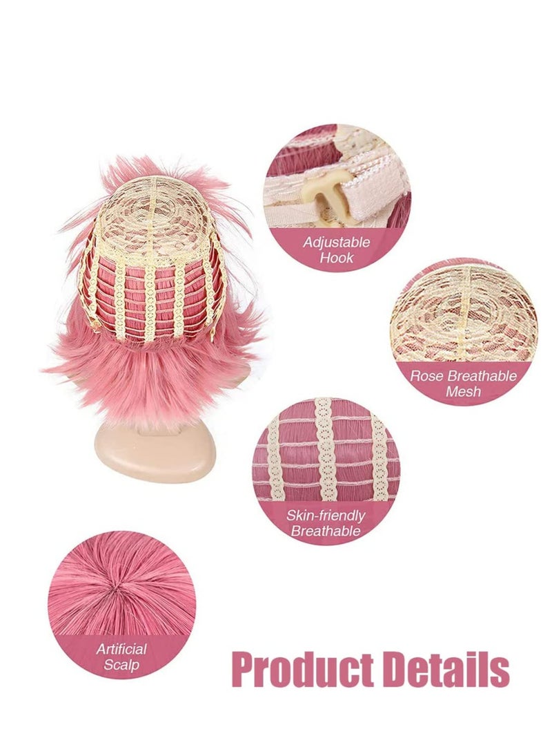 KASTWAVE Featured Wigs with Party Sunglasses, Makeup Party Kit, Color Bob Wig, Cosplay Wigs and Party Wigs, Party Wigs Decorations Favors (Orange) - Image 5