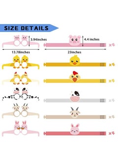Zonon 48 Pieces Farm Animal Paper Eyeglasses Farm Animal Birthday Paper Crown Headbands Farm Kids Birthday Party Hats Cow Chicken Barnyard Party Favors For Kids Toddlers Baby Holiday Games Party Supplies  - Image 5