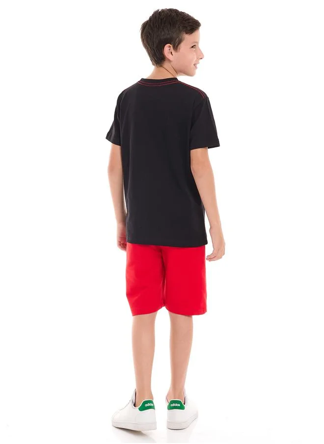 victor and jane Guitar Graphic Print T-Shirt & Shorts Set by Styli