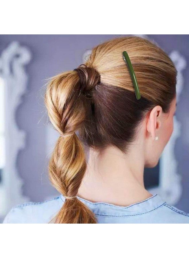 HYFEEL Yfeel Skinny Hair Barrettes For Women Long Simple Acrylic French Hair Clips Elegant Classic Hairpins Steel Clip Clamp Girls Hair Accessories Navy Blue Dark Green Light Brown 3Pcs/Set - Image 4