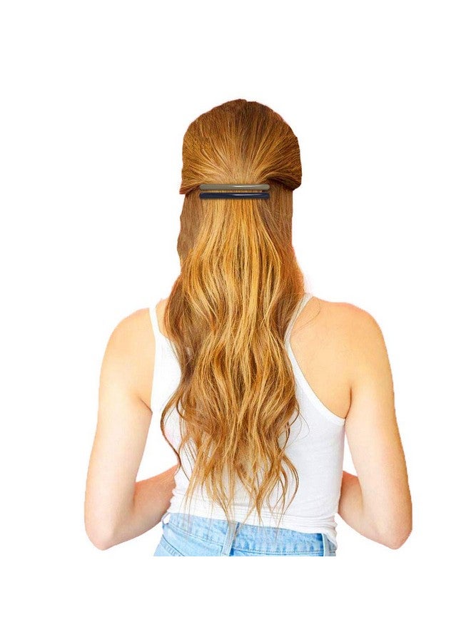 HYFEEL Yfeel Skinny Hair Barrettes For Women Long Simple Acrylic French Hair Clips Elegant Classic Hairpins Steel Clip Clamp Girls Hair Accessories Navy Blue Dark Green Light Brown 3Pcs/Set - Image 3