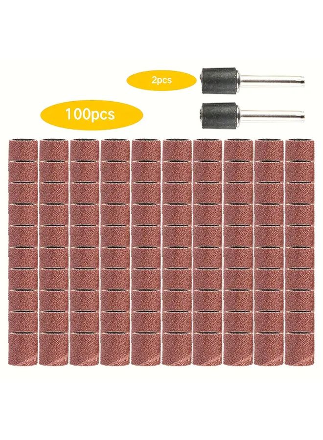 Aluminum Oxide Sanding Drum Set 1 Set with 90pcs Sleeves 12pcs Mandrels - Image 1