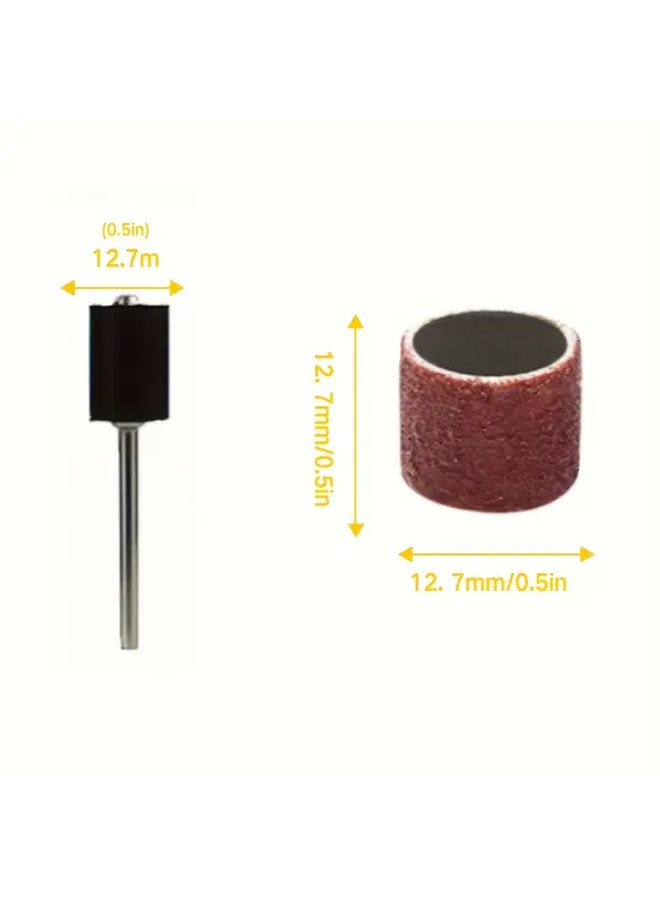 Aluminum Oxide Sanding Drum Set 1 Set with 90pcs Sleeves 12pcs Mandrels - Image 2
