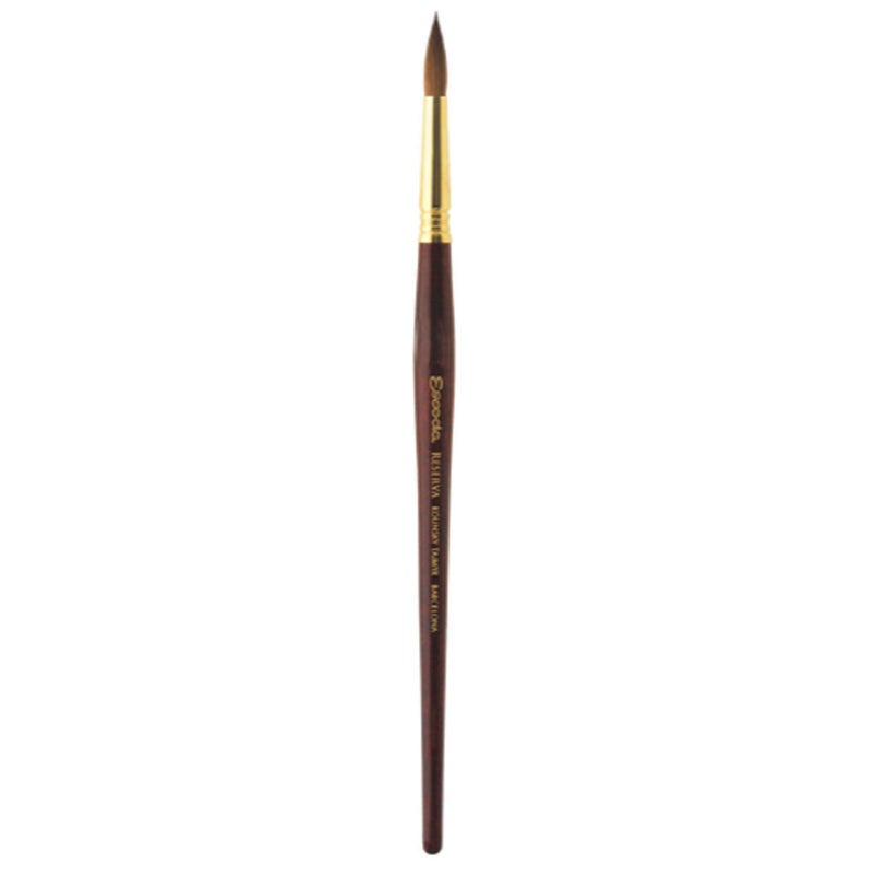 Escoda Reserva 1212 Series Artist Watercolor Short Handle Paint Brush, Pure Kolinsky-Tajmyr, Round, Size 6 - Image 1