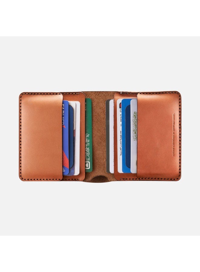 Hitch Bifold Wallet (Upgraded) - Handmade Natural Genuine Leather - Havan/Navy - Image 2