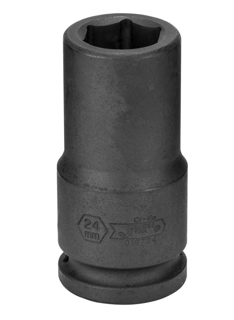Jetech Jetech 3/4" Dr 24mm Deep Impact Socket, Metric 3/4-Inch Drive Deep Impact Socket, Professional Cr-Mo 3/4-Inch Drive 24mm Deep Impact Socket with 6-Point Design  - Image 2