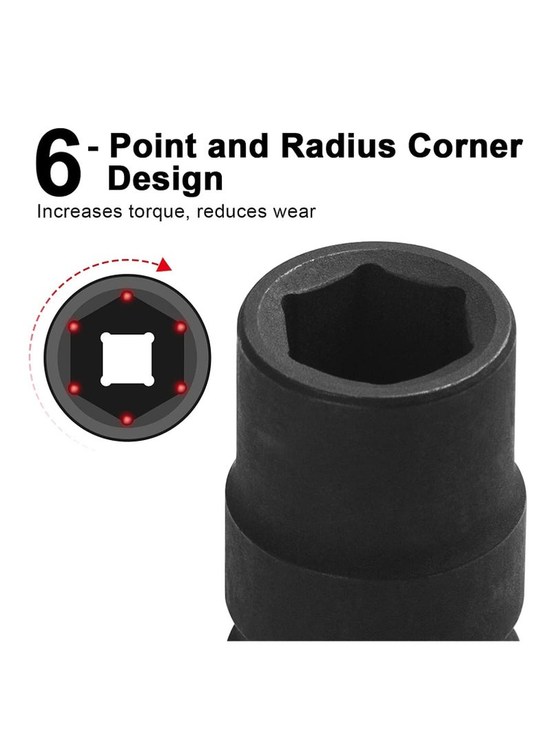 Jetech Jetech 3/4" Dr 24mm Deep Impact Socket, Metric 3/4-Inch Drive Deep Impact Socket, Professional Cr-Mo 3/4-Inch Drive 24mm Deep Impact Socket with 6-Point Design  - Image 3