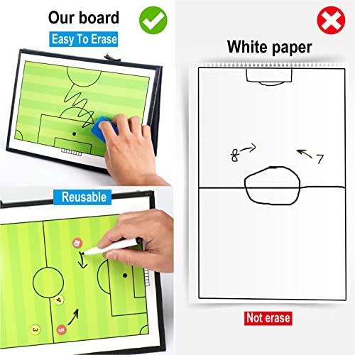 VolksRose Soccer Coaching Board, Soccer Tactics Board with Magnets and Marker Pen, Magnetic Soccer Coach Board, Soccer Dry Erase Coaching Board Coaches Clipboard, Coach Training Equipment Coach Gift - Image 4