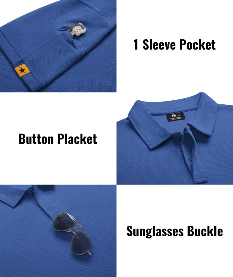 SCODI 5 Pack Mens Polo Shirts Short Sleeve Athletic Golf Polo Shirt for Men Casual Collared Summer Multipack T-Shirts M Khaki Grey Black Blue Green - Image 3