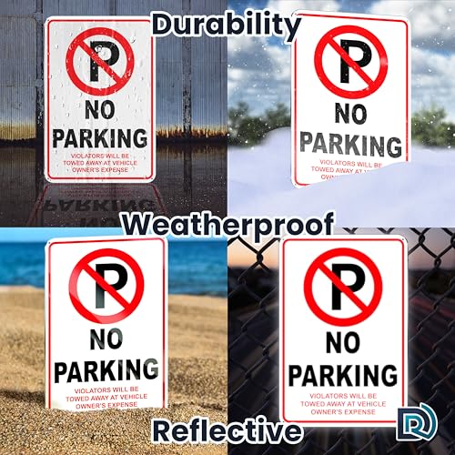 DIMARONGTON No Parking Sign, 8x12 Reflective Aluminum Private Property No Parking, Violators Will Be Towed Away at Vehicle Owner's Expense - Image 5