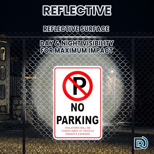 DIMARONGTON No Parking Sign, 8x12 Reflective Aluminum Private Property No Parking, Violators Will Be Towed Away at Vehicle Owner's Expense - Image 3