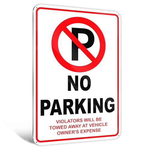 DIMARONGTON No Parking Sign, 8x12 Reflective Aluminum Private Property No Parking, Violators Will Be Towed Away at Vehicle Owner's Expense - Image 1