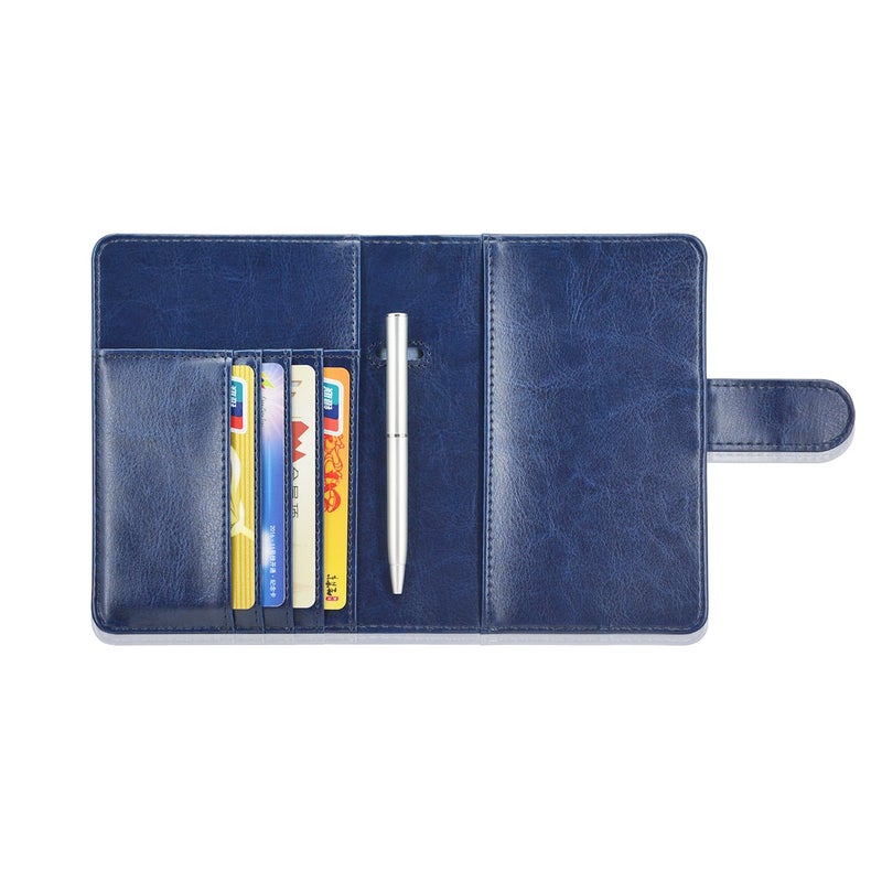 ACdream ACdream Passport Holder Cover, Leather Travel Wallet Case, RFID Blocking Document Organizer Protecrtor, with Slots for Credit Cards, Boarding Pass, for Women and Men - Dark Blue  - Image 5