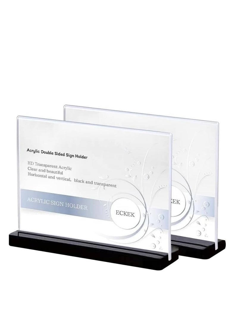 Eckek  2 Pack Acrylic Sign Holder Menu Displays Double Sided Sign Stand A4/A5/A6 - Image 1