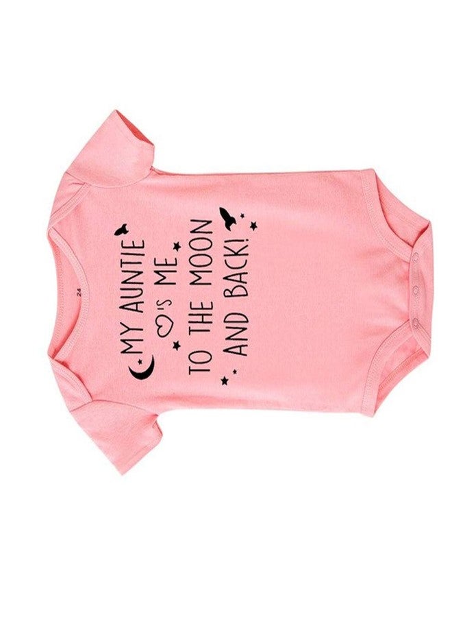 Futaba Short-sleeve My Auntie Loves me to the Moon and Back Romper -Pink Black- 6-9 Months - Image 4