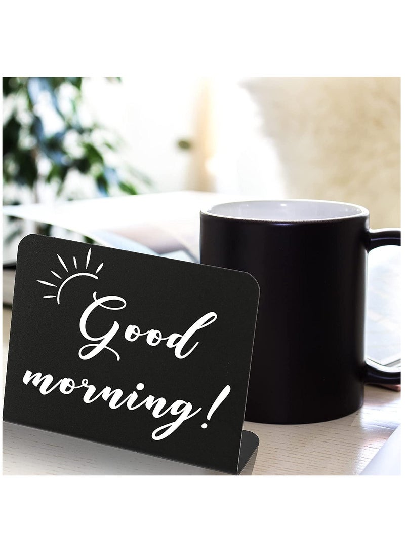 12 Pack Mini Chalkboard Signs with 3 Marker Pens and 1 Gray Cleaning Cloth Small Black Chalk Board Signs Erasable Rectangle Chalkboard for School Message Board Sign Wedding Birthday Party - Image 5