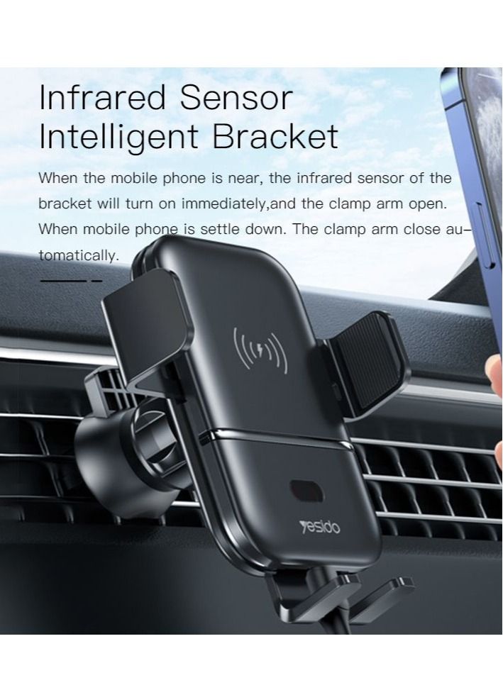 يسيدو YESIDO C121 LONG ARM ONE-TOUCH BUTTON HOLDER & WIRELESS CHARGER - Image 3
