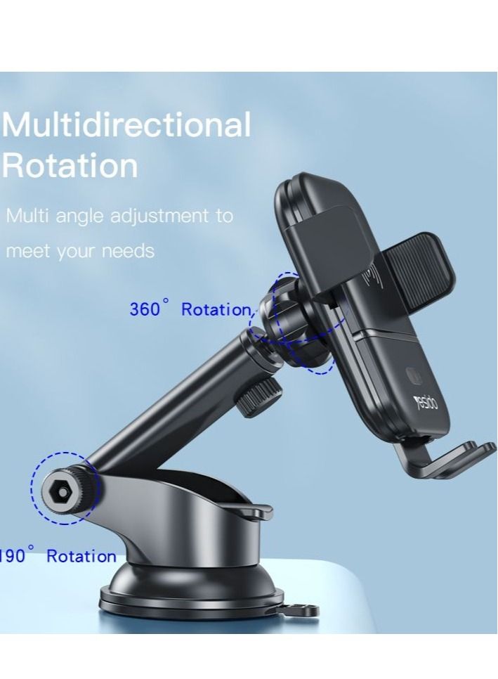 يسيدو YESIDO C121 LONG ARM ONE-TOUCH BUTTON HOLDER & WIRELESS CHARGER - Image 5