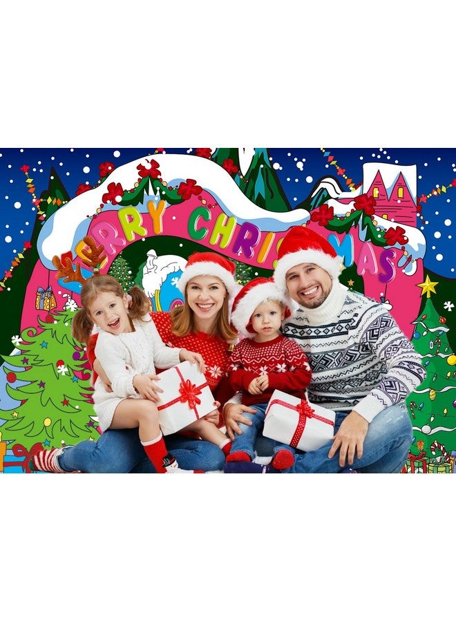 BUTEN Welcome To Whoville Backdrop Winter Xmas Tree Christmas Village Photography Background Xmas Fairy Tale Animated Kids Holiday Party Decoration Banner (10X6Ft(120 X 70 Inch)) - Image 4