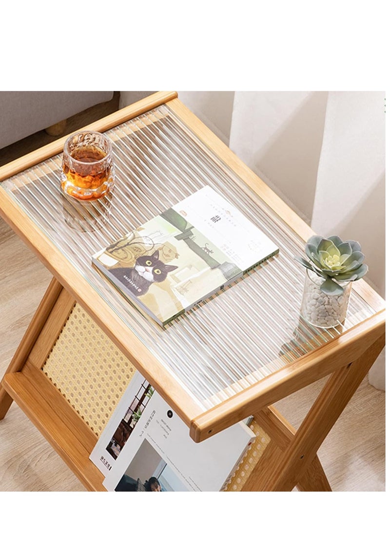 Generic FFD Z-Shaped Nightstand with Glass Top - Versatile Accent Piece for Compact Living Spaces  - Image 4