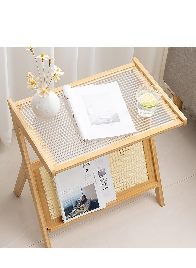 Generic FFD Z-Shaped Nightstand with Glass Top - Versatile Accent Piece for Compact Living Spaces  - Image 5