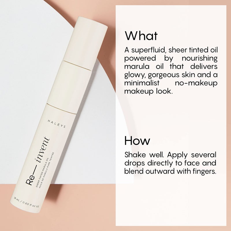 HALEYS Re-invent Sheer Tinted Marula Oil (Light Neutral), Skin Tint, Tinted BB Moisturizer, Tinted Foundation, Face Oil, Hydrate Skin, Flexible Shades, Low to Med Coverage, For All Skin Types - Image 2
