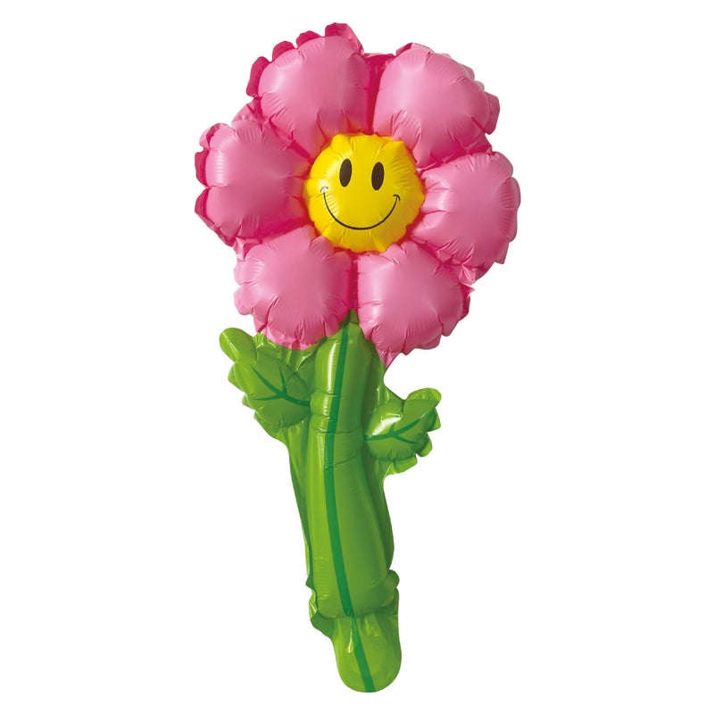 New Smiley Daisy Handheld Stick Medium Stick Aluminum Film Balloon Headwear Headband Stall Push-Sweep Code Activity Balloon - Image 1