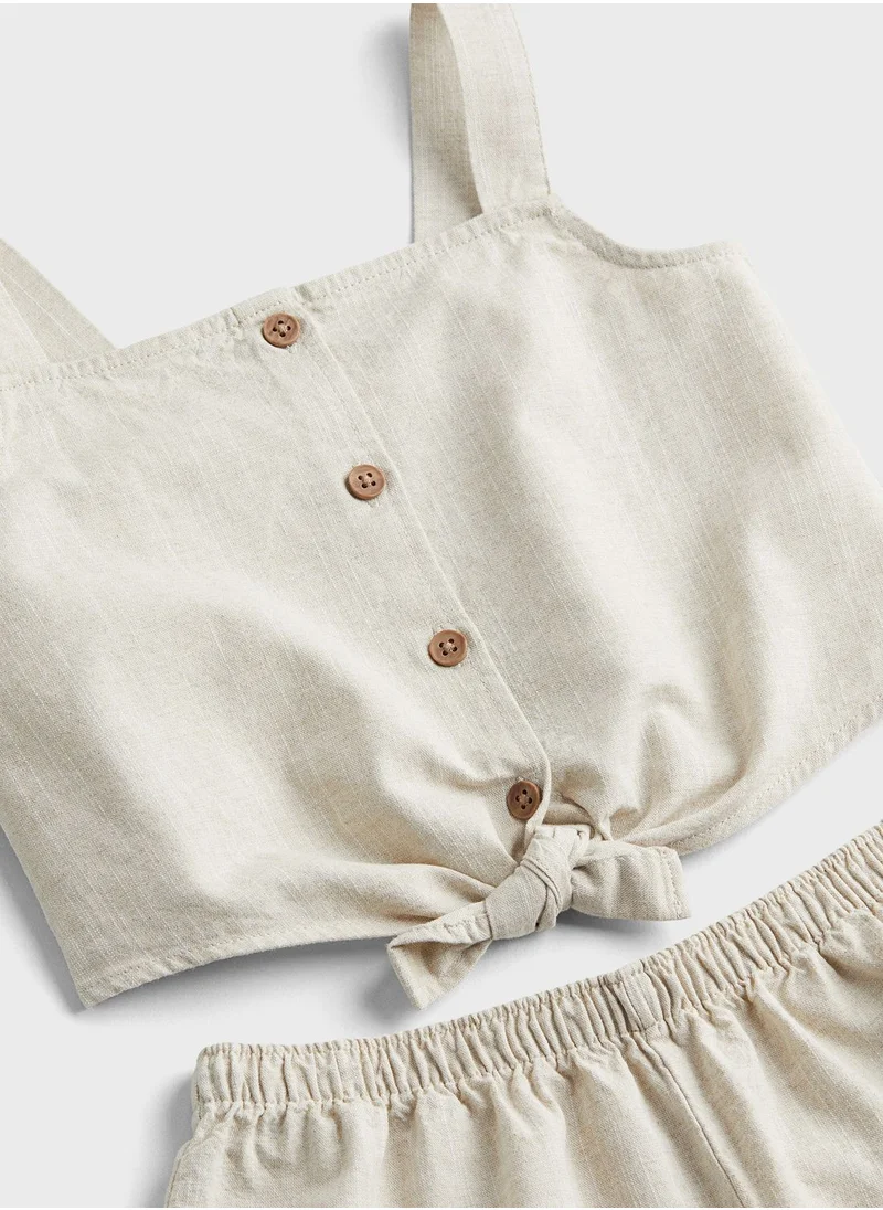 H&M Kids Button Detail Top & Shorts Set