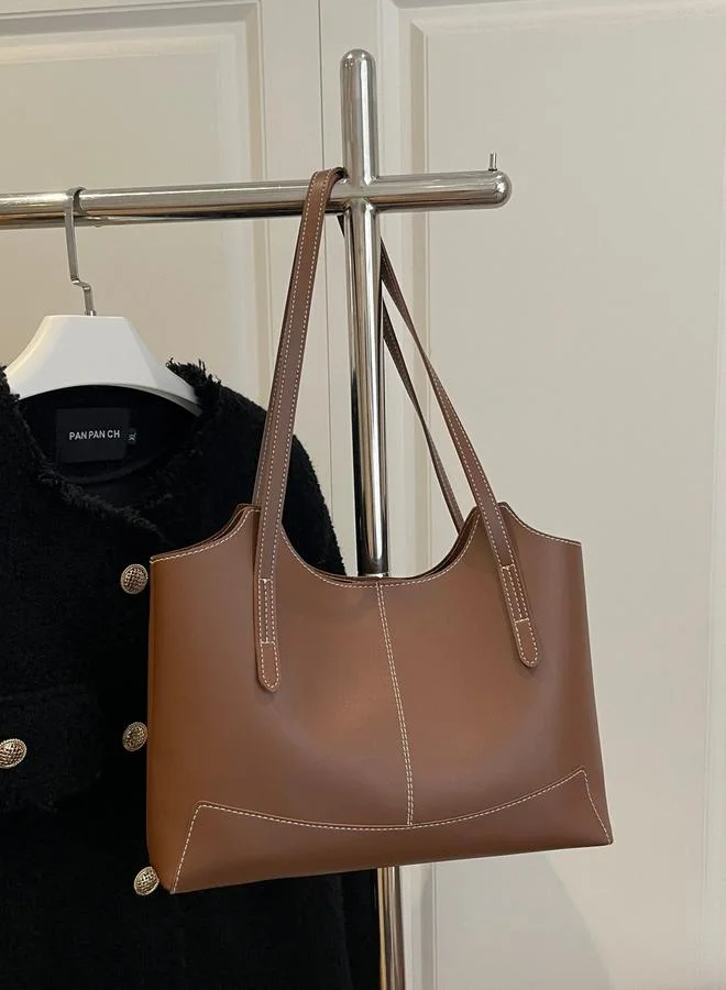 Take Two Coffee Brown Solid Shoulder Bag