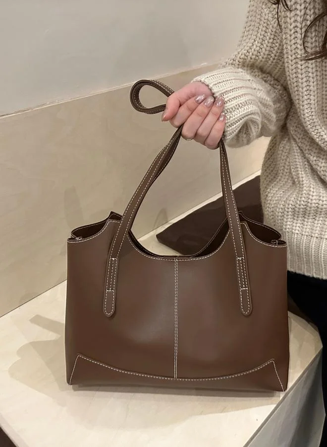 Take Two Coffee Brown Solid Shoulder Bag