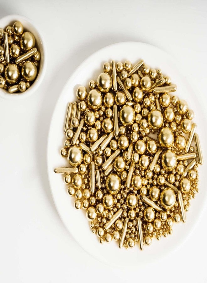 Kasvan Gold Pearl Sugar Sprinkles - Edible Candy Pearls 130g/4.58 Oz, Mix Size, Baking Cake Decorations, Ice Cream Toppings and Cookie Decorating, Wedding Party Chirstmas Supplies (Gold) - Image 5