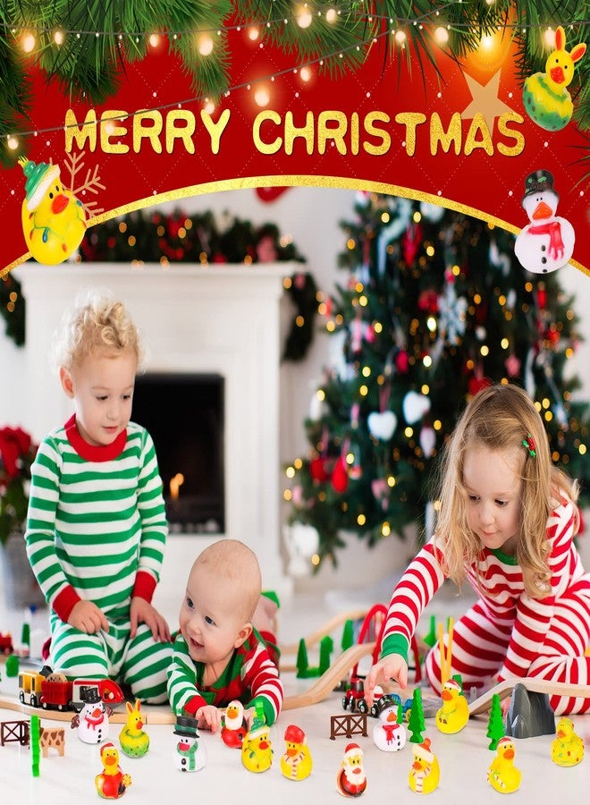 Hanaive 16 Pcs Assorted Christmas Rubber Ducks Bulk with Different Designs Mini Rubber Ducks Bath Toys Xmas Themed Novelty Toy for Party Supplies Gifts Birthday Baby Shower Pool Party (Classic) - Image 5