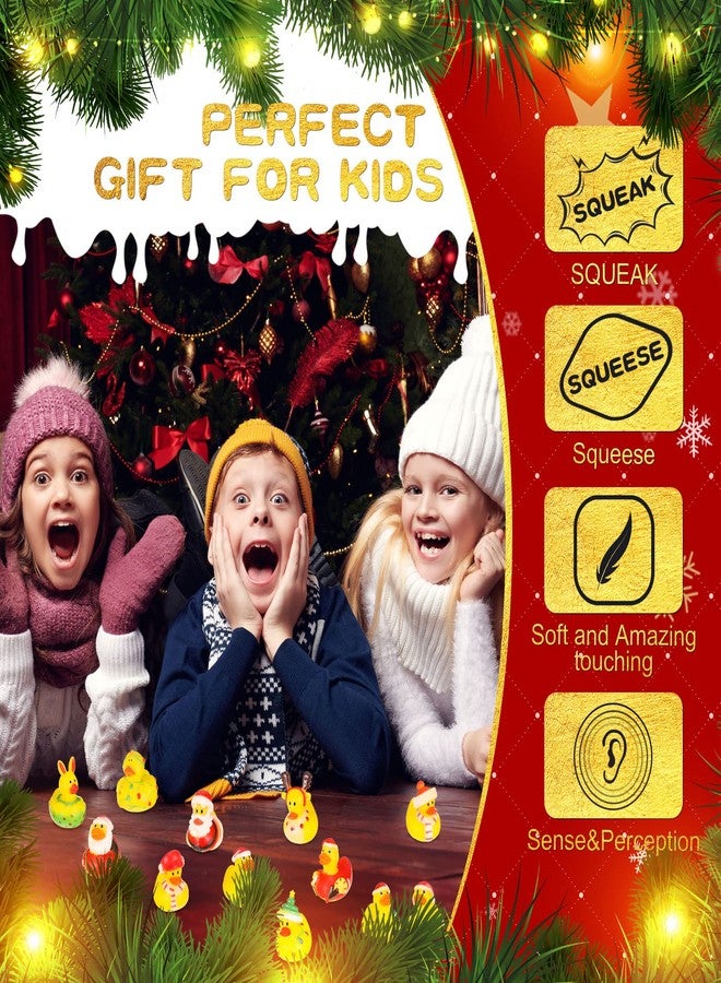 Hanaive 16 Pcs Assorted Christmas Rubber Ducks Bulk with Different Designs Mini Rubber Ducks Bath Toys Xmas Themed Novelty Toy for Party Supplies Gifts Birthday Baby Shower Pool Party (Classic) - Image 4