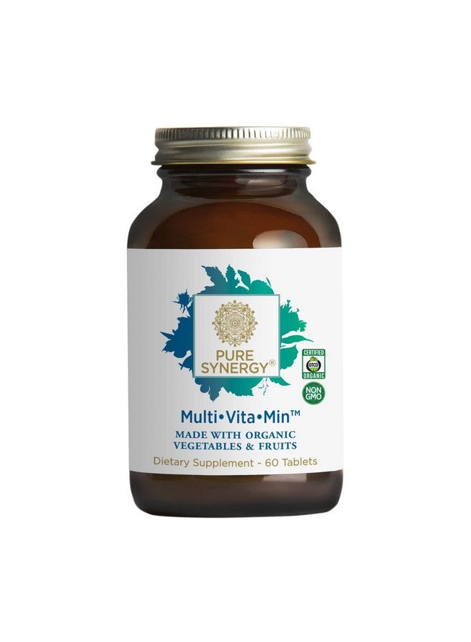 Pure Synergy Multi•Vita•Min; 60 Tablets; Made With Organic Ingredients; Nongmo; Daily Multivitamin Made With Organic Vegetables And Fruits - Image 1