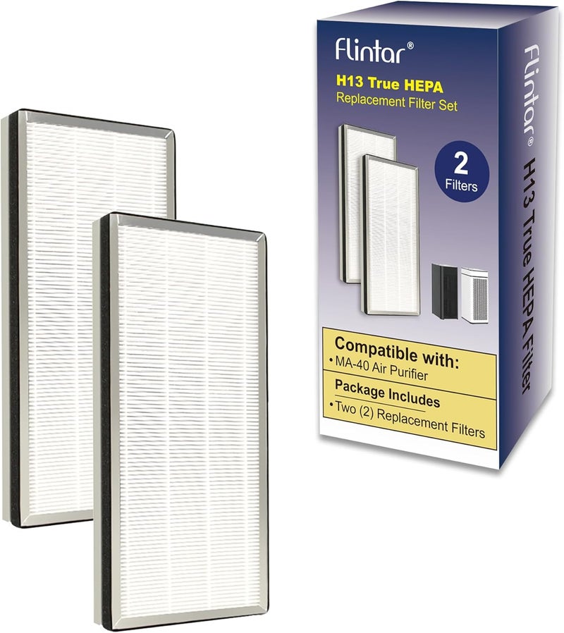 Flintar True HEPA Replacement Filter, Compatible with MA-40 Air Purifier, 3-stage Pre-filter, H13 Grade True HEPA and Activated Carbon Filter Set, ME-40 (2- Pack) - Image 1