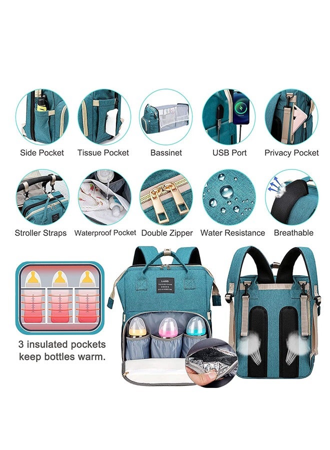 ميكسد حفاضات حقيبة ، حقيبة الطفل ، كيس حفاضات ، مع تغيير الملابس الوقوف لعبة بار - Image 2