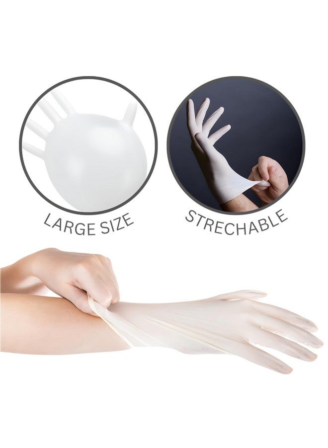SAFEGUARD Latex Powder Free Gloves, Large, 100 Count (Pack of 1),White - Image 2