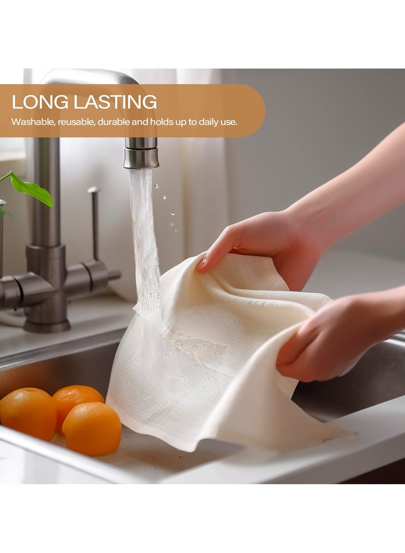 VIUAUAX 4PC Reusable Cheesecloth,  Grade 100 Cheese Cloths for Straining Reusable, Washable, Lint Free and Ultra Fine Mesh Unbleached Pure Cotton Cheese Cloths for Cooking, Baking, Juicing, Cheese Making  - Image 3