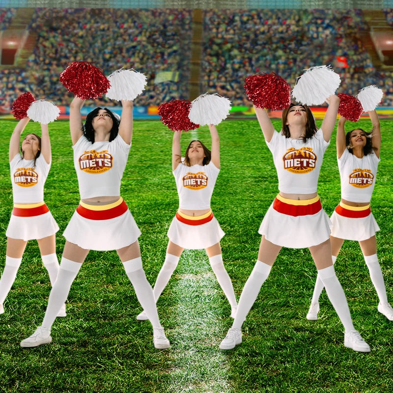 Hanaive 60 Pcs Cheerleading Pom Poms Cheer Pompoms Metallic Foil Pompoms with Plastic Handles for Cheering Squad Team Spirited Sports Dance(Red, White) - Image 5