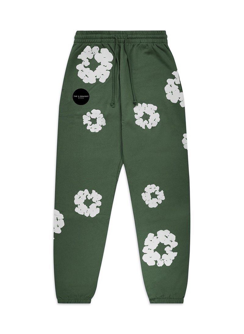 Denim Tears "      The Cotton Wreath Sweatpants Green     " - Image 1