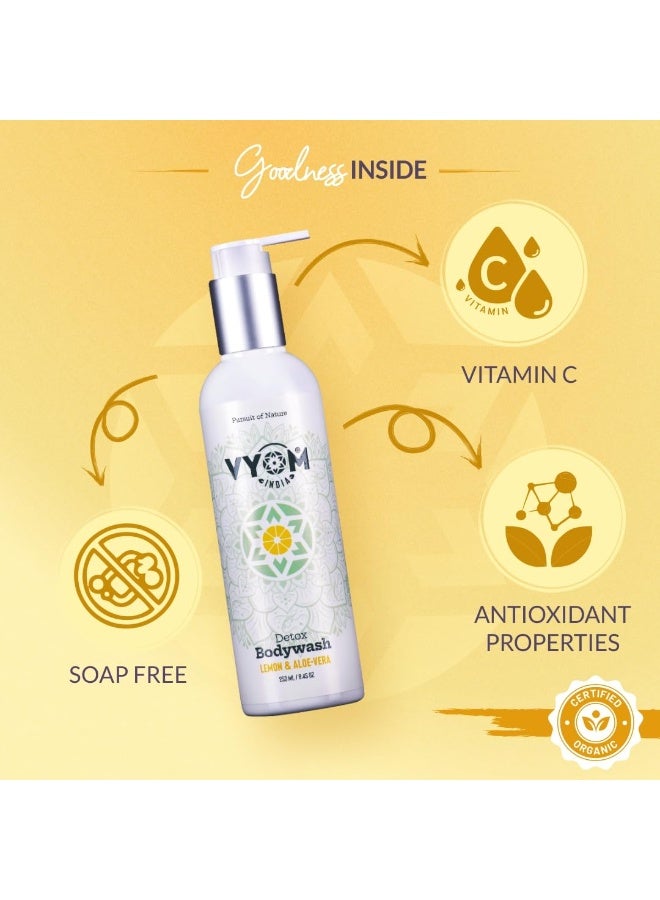 VYOM India Detox Body Wash for Men & Women, Enriched with Aloe Vera & Lime, Hydrating Shower Gel, Sulphate & Paraben Free, Natural, Herbal, Plant based & Organic Body Wash 250ML - Image 4