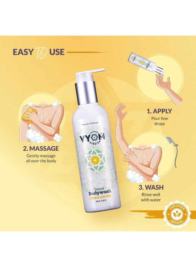VYOM India Detox Body Wash for Men & Women, Enriched with Aloe Vera & Lime, Hydrating Shower Gel, Sulphate & Paraben Free, Natural, Herbal, Plant based & Organic Body Wash 250ML - Image 5
