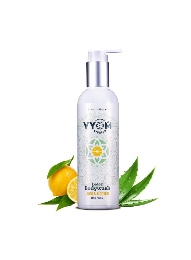 VYOM India Detox Body Wash for Men & Women, Enriched with Aloe Vera & Lime, Hydrating Shower Gel, Sulphate & Paraben Free, Natural, Herbal, Plant based & Organic Body Wash 250ML - Image 1