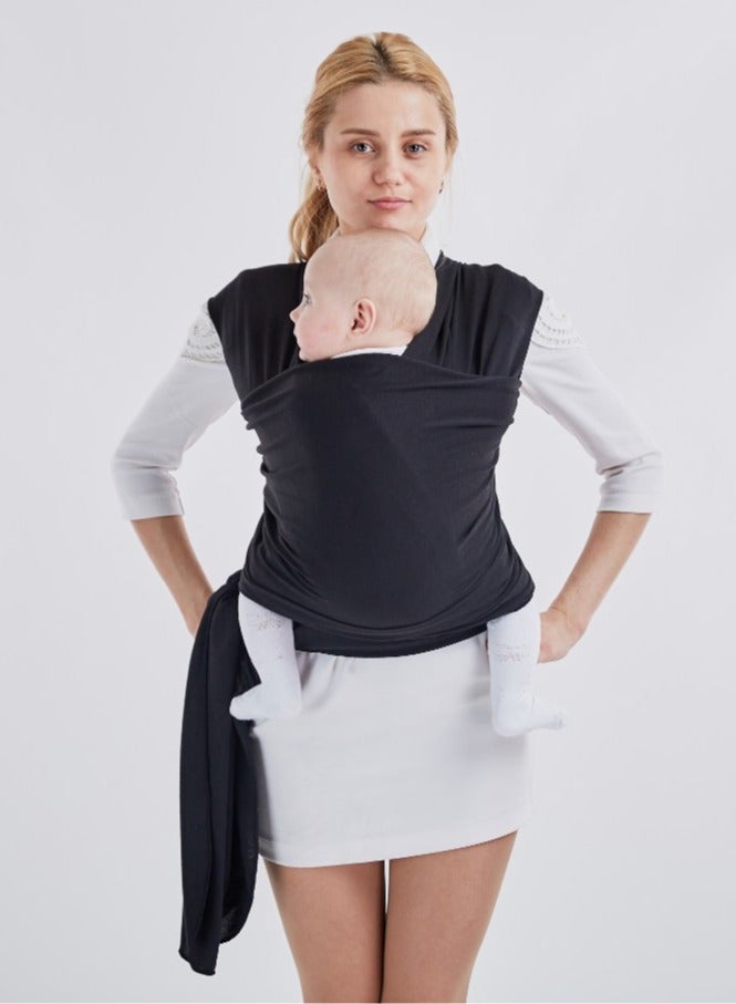 شيلة أطفال النقل ذات غطاء، تستخدم كبطانية للتمريض للأطفال حديثي الولادة والرضع. لونها رمادي. - Image 2