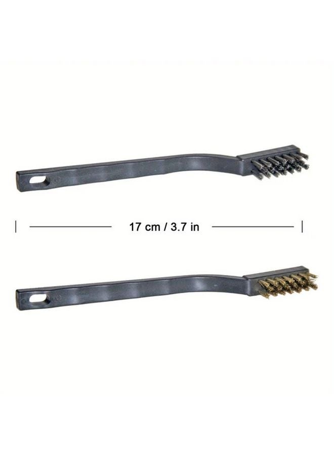 10pcs Heavy Duty Brass Wire Brushes Curved Handle For Rust Welding Slag Removal - Image 3