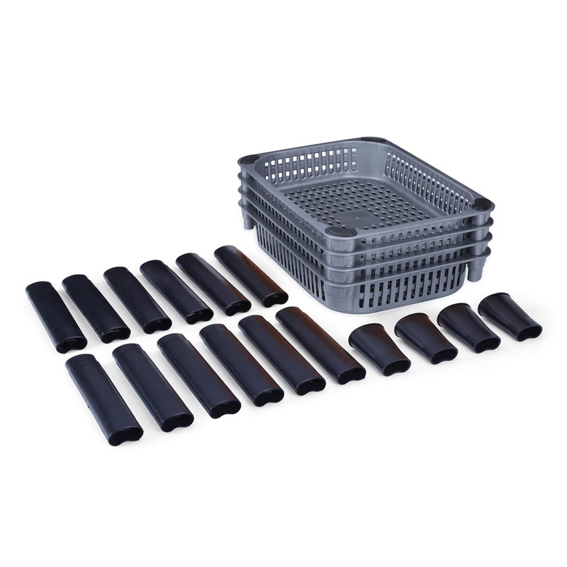 Morbrix 2 Layer Plastic Vegetable Trolley Rack for Kitchen Storage Vegetable Organizer Vegetable Stand for Kitchen Basket Stylish Storage Racks For Home Living Room Silver Color - Image 5