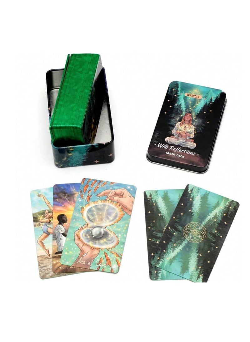 NIBEMINENT Wild Reflections Tarot Deck Set with Storage Tin, Mystical Forest Design, Multicolor Paper Cards, Ages 14+ - Image 2