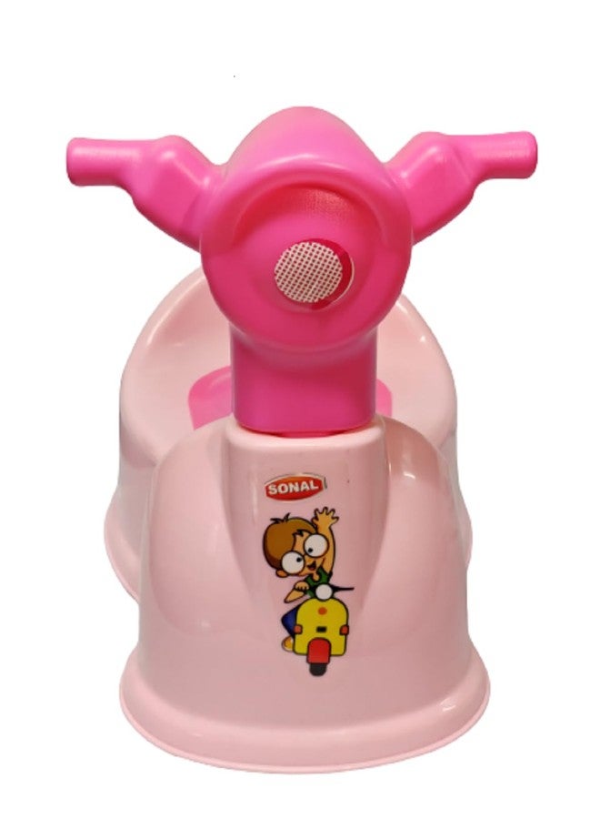 Sonal - Baby Scooty - Baby Toilet Trainer Potty Seat with Removable Tray, Lid Cover - For 6 to 24 Months Baby (Pink) - Image 4